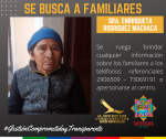 SE BUSCA A FAMILIARES DEL ADULTO MAYOR