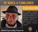 SE BUSCA A FAMILIARES DEL ADULTO MAYOR